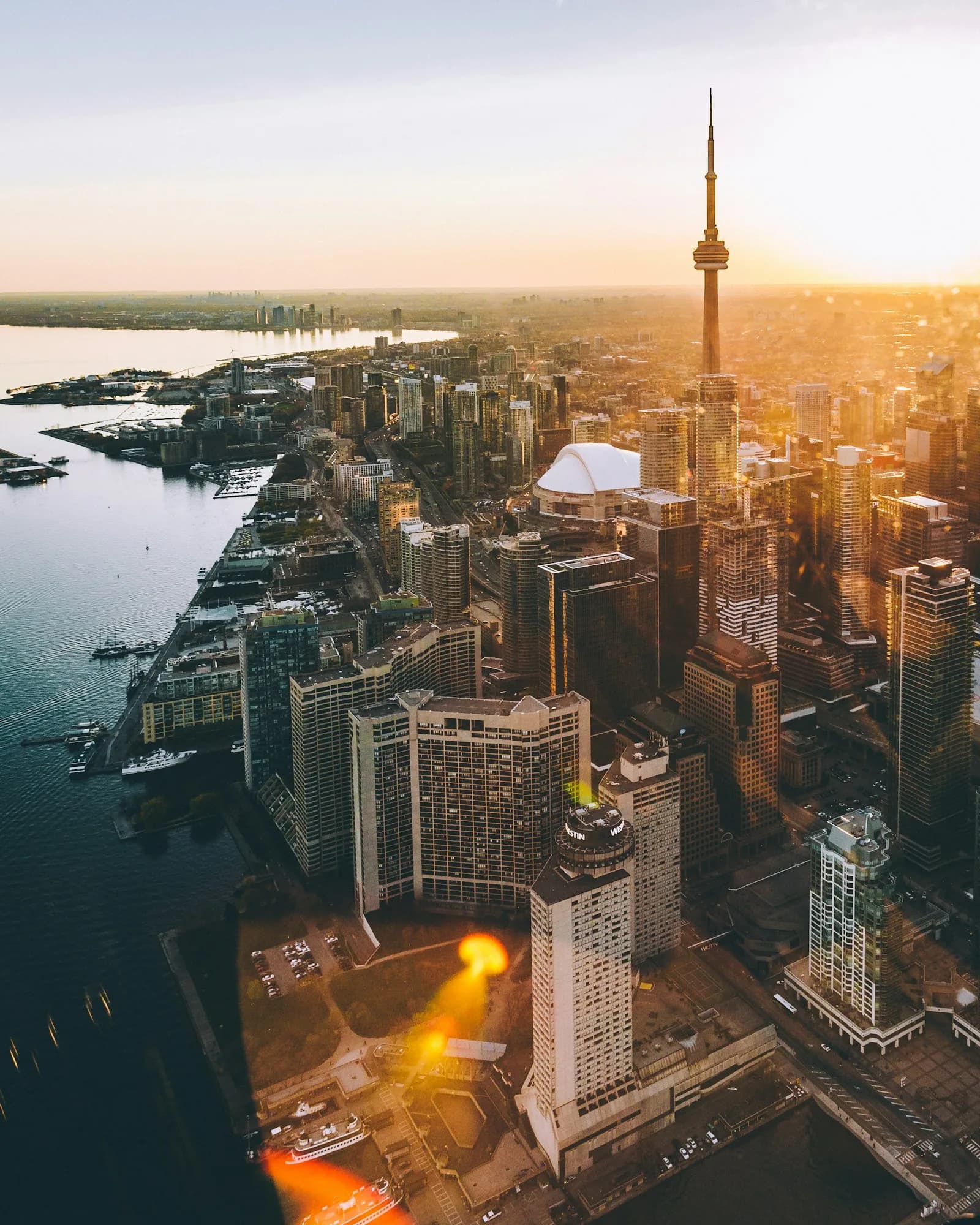 Toronto skyline from a Canadian autumn park